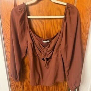 Abercrombie & Fitch Magenta Ruched Blouse